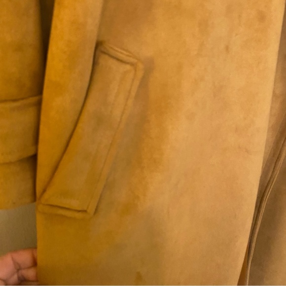 Ookie & Lala Faux Suede Draped Trench-coat - Picture 5 of 7